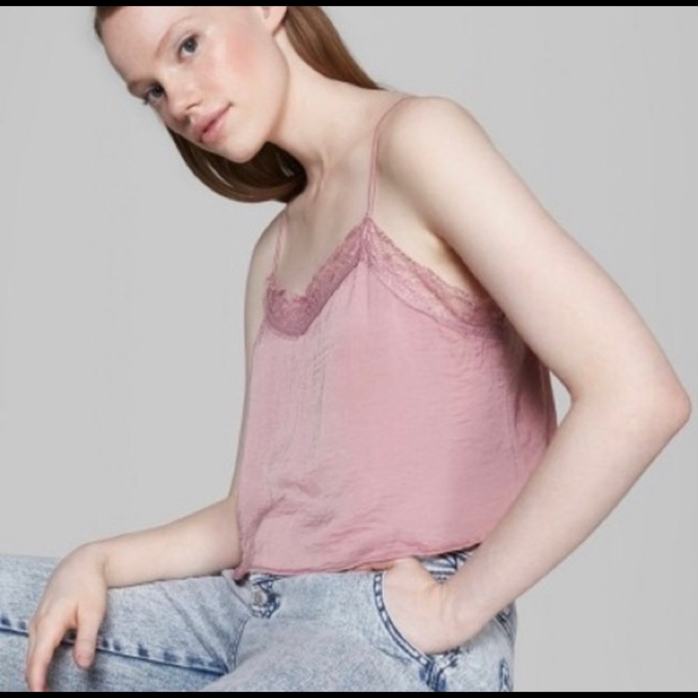 WILD FABLE WOMEN'S LACE TRIM WOVEN CAMI CAMISOLE TOP